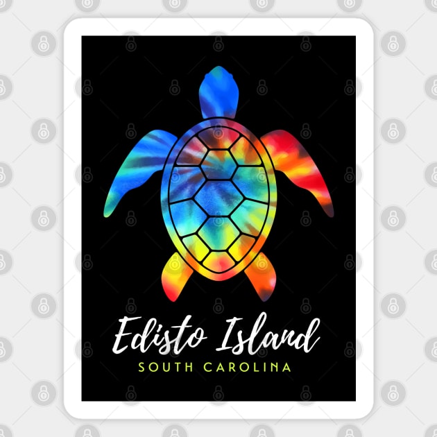 Edisto Island South Carolina Sea Turtle Tie Dye Magnet by TGKelly